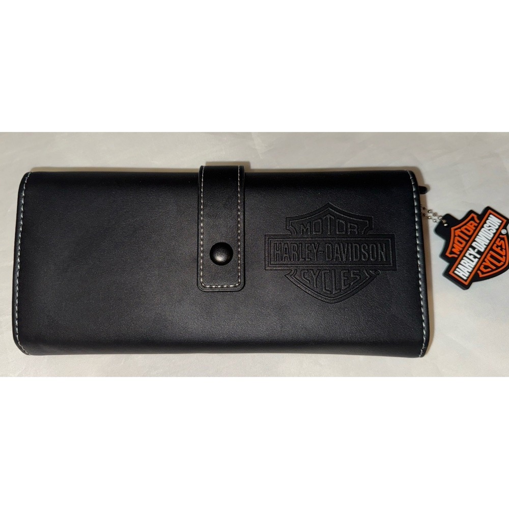Unisex Faux Leather Harley Davidson Tri Fold Wallet Travel Tech‎ Organizer New